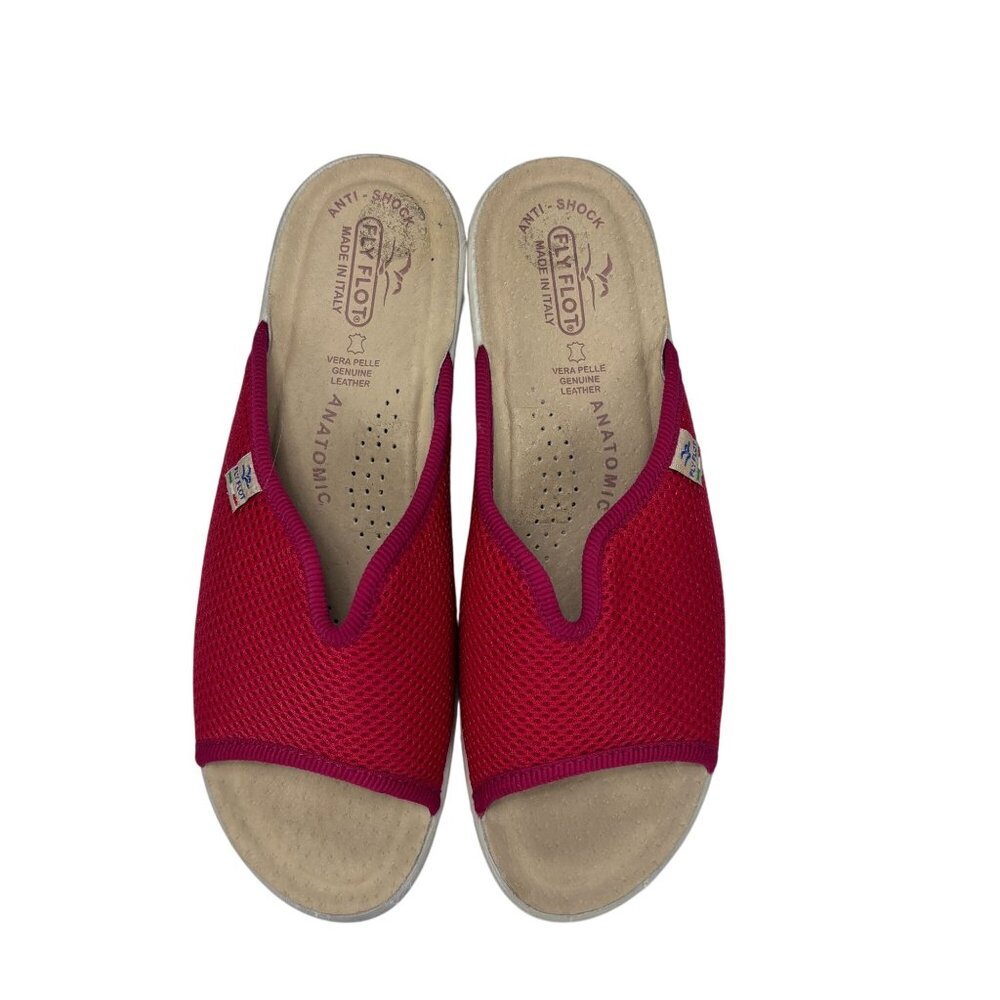 Womens Flex Flot Red Mesh Anti-Shock Slide Sandals Size 40 Made In Italy With Co - Picture 5 of 8